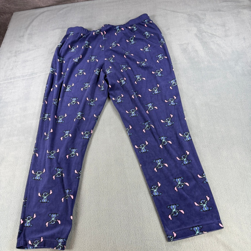 Disney Lilo & Stitch Purple Fleece Pajama Pants Sleepwear Large 12-14 LZ41916SA - Picture 5 of 5